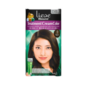 Hair Treatment: Kao Liese Blauné Treatment Cream Color [5 Medium Brown]