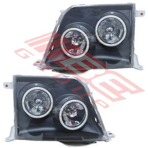 Parts To Suit Toyota Prado 1996: 8136094-90PG - HEADLAMP SET - L&R - LED - BLACK - LHD OFFROAD/SHOW USE ONLY TO SUIT - TOYOTA PRADO J95 1996-