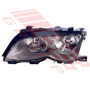 0061094-31G - HEADLAMP - L/H - BLACK REFLECTOR - TO SUIT - BMW 3'S E46 4D 2001- F/L