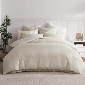 Bedroom: Fieldcrest Stonewashed 100% Cotton Natural Duvet Cover Set