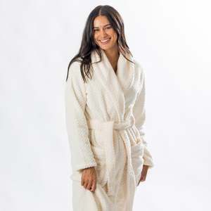 Design Republique: Design Republique Gemma Texture 3/4 Length Bathrobe
