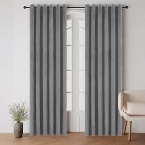 Curtains: Style Co. Beau Velvet Block Out Eyelet Curtain Pair Grey