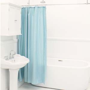 Curtains: Solace Waterproof Satin Stripe Shower Curtain 180 x 180cm