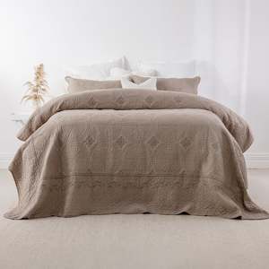 Gracious Living Eva Cotton Mushroom Coverlet Set