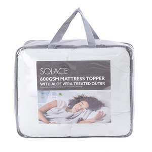 Mattress Toppers: Solace 600gsm Mattress Topper With Aloe Vera Treated Outer