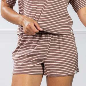 Loungewear: Simple & Sunday Lounge Stripe Rib Knit Shorts