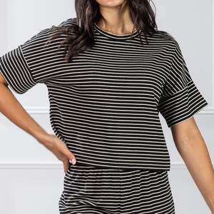 Simple & Sunday Lounge Stripe Rib Knit Top