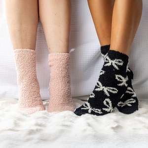 bb&b Sleep Classic 2 Pack Pink & Bow Bed Socks