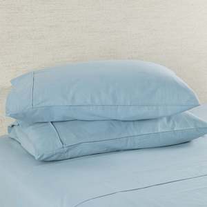 Pillowcases: Hush Plain Blue Flannelette Pillowcase Pair