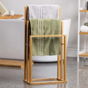 Towels: Solace Bamboo 3 Bar Towel Rack