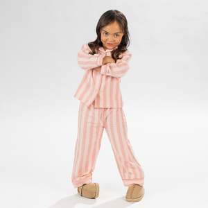 Bedroom: bb&b Sleep Kids Pink Stripe Flannelette PJ Set