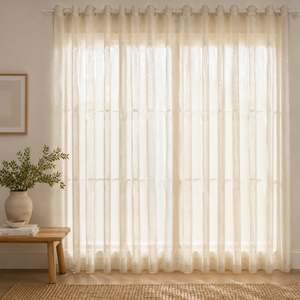 Curtains: Style Co. Lyon Eyelet Single Panel Sheer Curtain