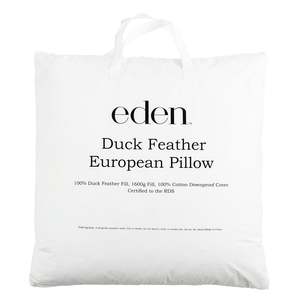 Pillows: Eden 100% Duck Feather European Pillow