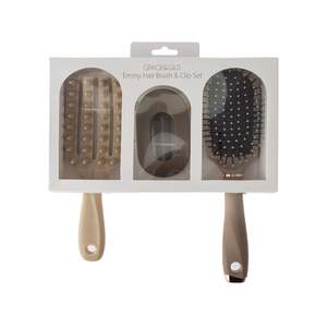 Grace & Gild Emmy Hair Brush & Clip Set