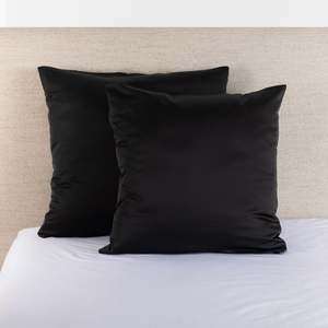 Hometones Satin Euro Pillowcase Pair Black