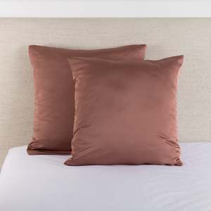 Hometones Satin Euro Pillowcase Pair Dusky Pink