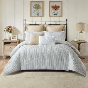 Solace Henley 7 Piece Comforter Set Cream