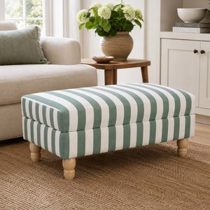 Design Republique: Design Republique Milford Green Stripe Ottoman