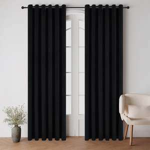 Style Co. Beau Velvet Block Out Eyelet Curtain Pair Coal