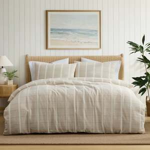 Duvet Covers: Cove Haven Cotton Dobby Duvet Cover Set