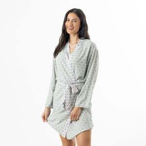 Marlo Contrast Viscose Printed Bathrobe