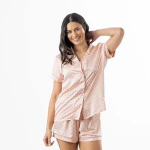 Pyjamas Robes: bb&b Sleep Printed Boho Satin PJ Set Pink