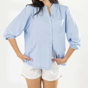 Loungewear: Cove Breeze Collarless Shirt