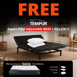 Beds And Mattresses: Tempur Plus Form Firm with Free Aspire Elite Adjustable + Symphony Pillow