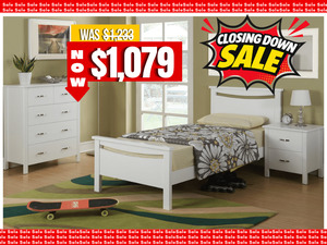 Bedroom Furniture Beds n Lounge Direct Wholesale Direct Auckland: Anita 3 Piece Kid Bedroom Suite with Single/King Single Slat Bed