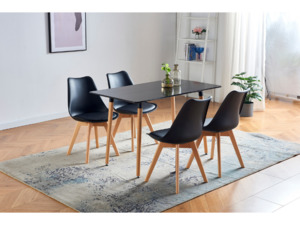 Lounge and Living: Sophia 5 Piece Dining Suite – Black