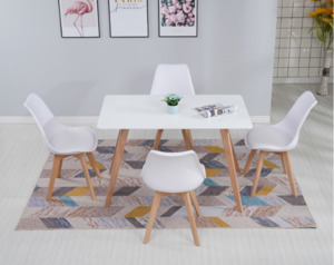 Lounge and Living: Sophia 5 Piece Dining Suite – White