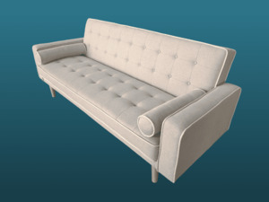 Fold-Out Sofa Bed – Light Grey