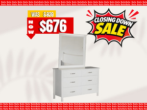 Bedroom Furniture: Anita 6 Drawer Dresser & Mirror