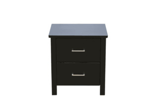 Arctic 2 Drawer Bedside Black