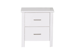 Bedroom Furniture: Arctic 2 Drawer Bedside White