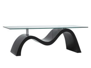 The Wave Coffee Table with Glass Top Black or White