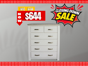 Bedroom Furniture: Norway 6 Drawer Tallboy