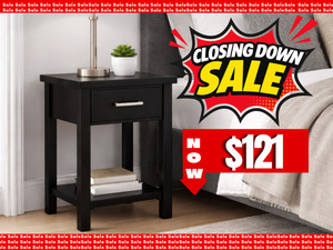 Arctic 1 Drawer Bedside White/Black