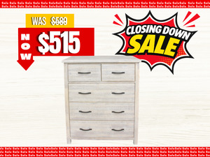 Ranges: Boston Solid Acacia 5 Drawer Tallboy