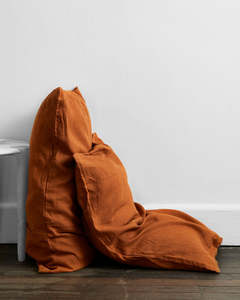 Rust 100 French Flax Linen Bedding: Rust 100% French Flax Linen Pillowcases (Set of Two)