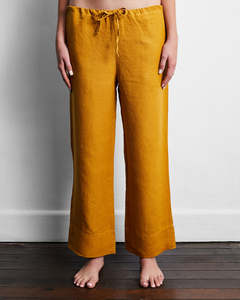 Sleepwear: Turmeric 100% French Flax Linen Pants