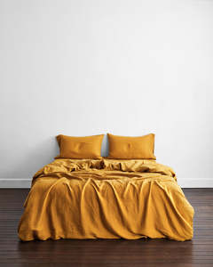 Christmas Creative: Turmeric 100% French Flax Linen Bedding Set