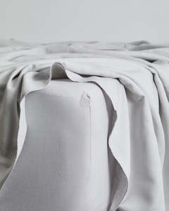 Video How To Fold A Fitted Sheet: Fog 100% French Flax Linen Fitted Sheet