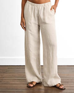 Pants: Piazza Linen Pants in Oatmeal