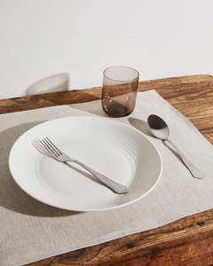 Placemats: Oatmeal 100% French Flax Linen Placemats (Set of Four)
