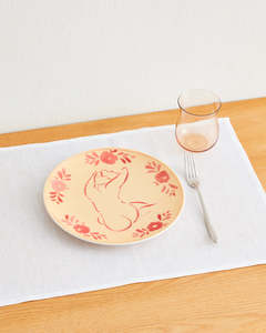 Plates Cutlery: Liv & Dom x Bed Threads 'Wild Poppy' Ceramic Dinner Plate