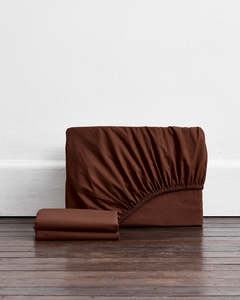 Sheets: Espresso Organic Cotton Fitted Sheet Set