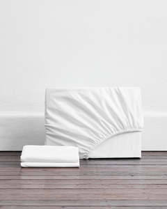 Crisp White Organic Cotton Fitted Sheet Set