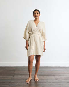 Robes: Cabana Short Robe in Oatmeal