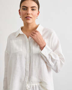 Long Sleeve Shirts: Lounge Long Sleeve Shirt in White